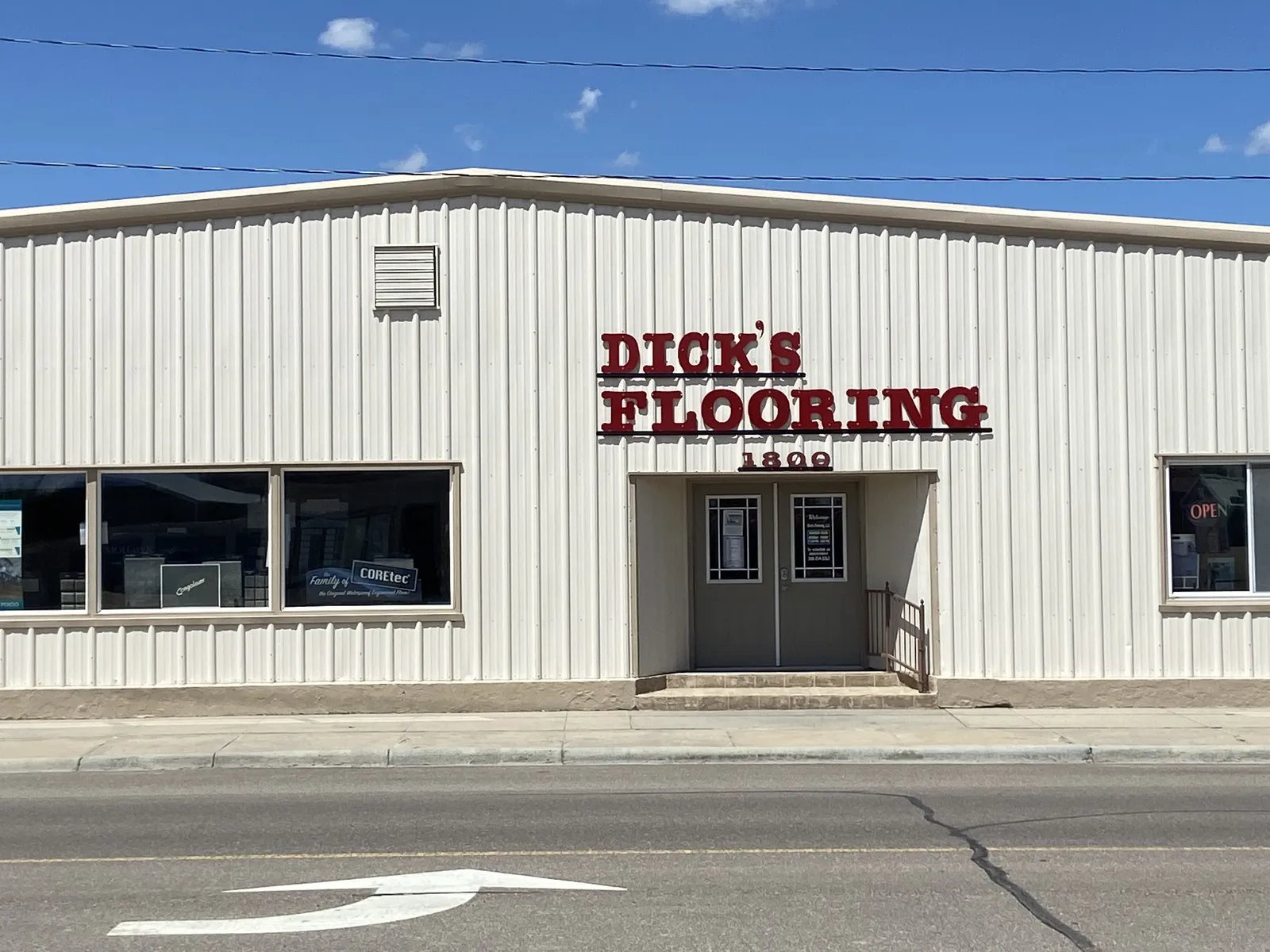 The front of Dick's Flooring at 1800 Illinois Street in Sidney, Nebraska